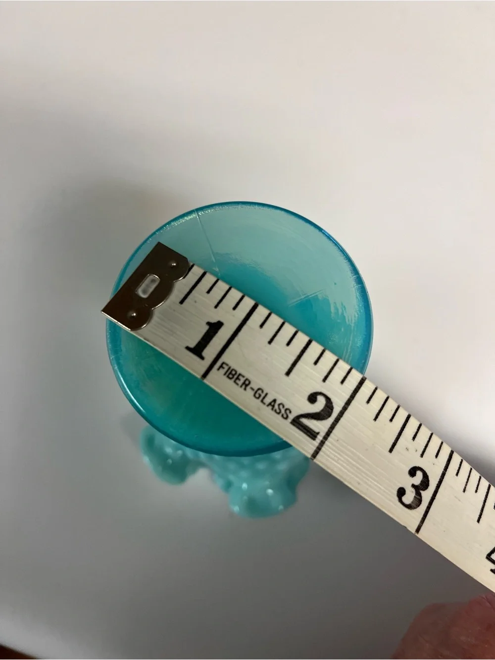 Fenton Turquoise milk glass trumpet base - Picture 8 of 8